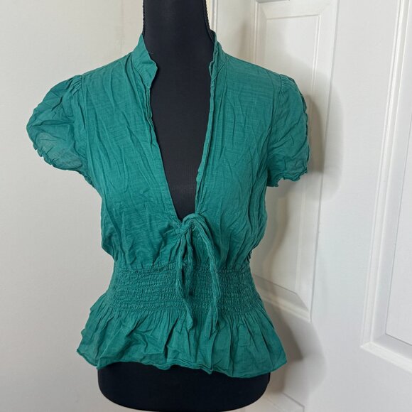 Green Charlotte Russe Blouse, Size Large - Picture 1 of 5